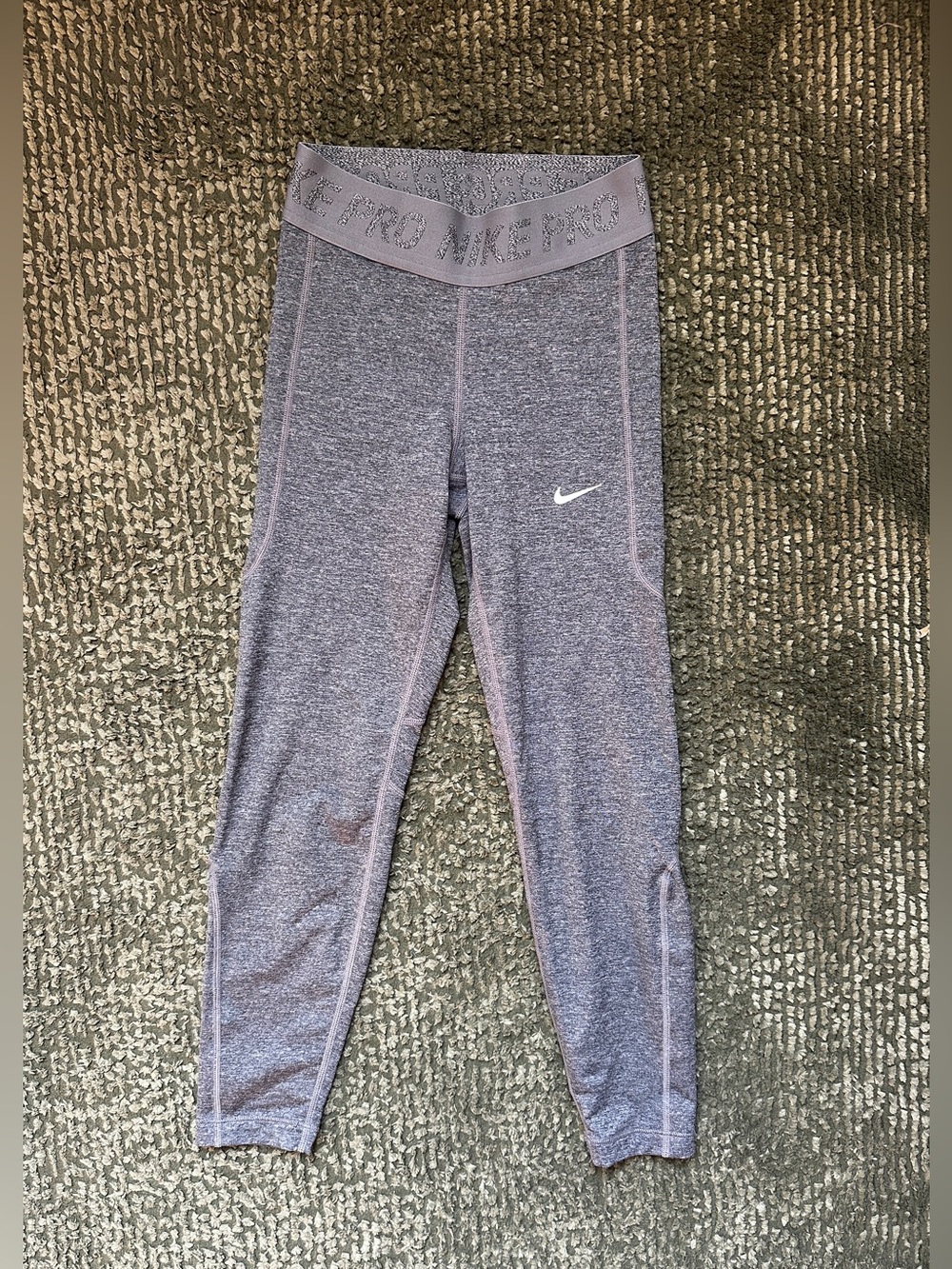 Nike Pro Dri-FIT Heather Gray Compression Training Tights Womens S
